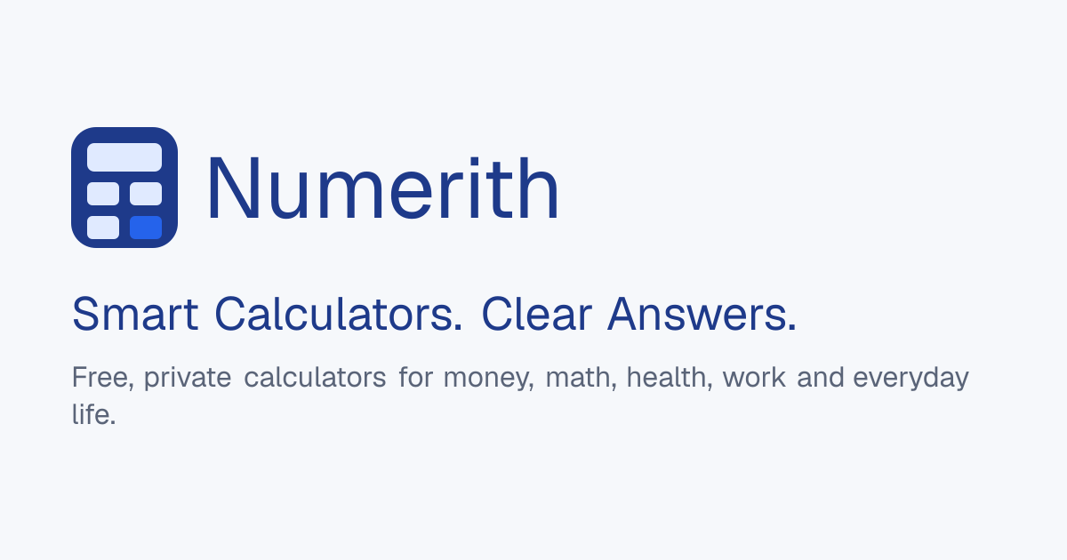 Numerith — Smart Calculators. Clear Answers.